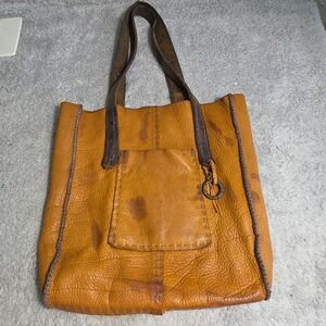 Artisan Handmade Leather Tote Bag‎ Antique Horse Tack Saddle ONE OF A KIND Art